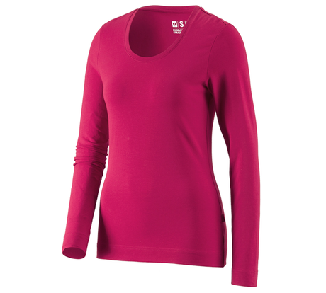 Primary image e.s. Longsleeve cotton stretch, ladies' berry