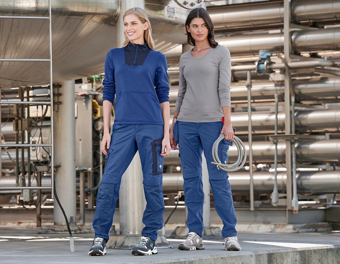 Additional image 1 e.s. Longsleeve cotton stretch, ladies' platinum