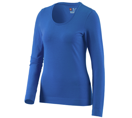 Primary image e.s. Longsleeve cotton stretch, ladies' gentianblue