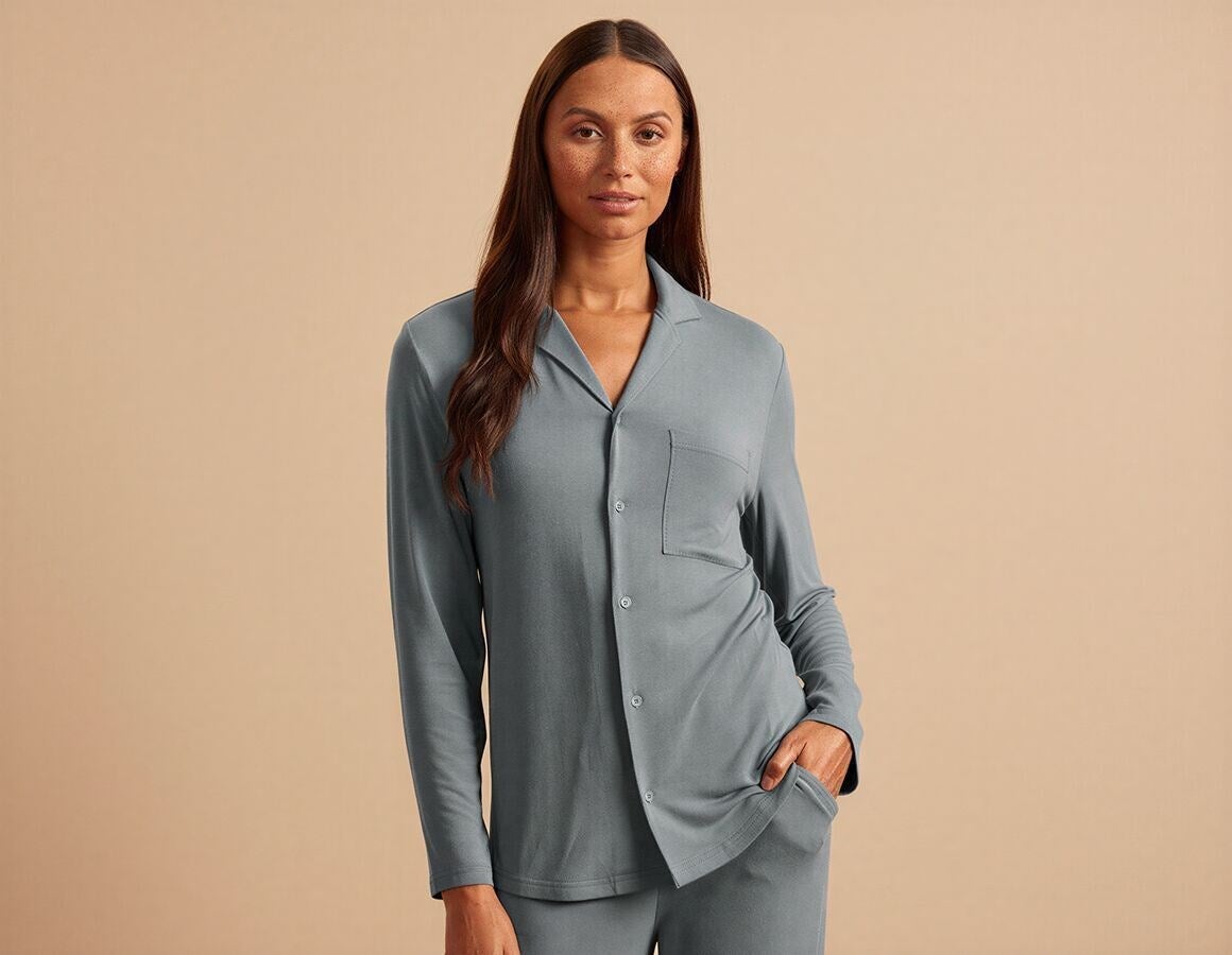 Main action image e.s. Modal pyjama top, ladies' nordicgrey