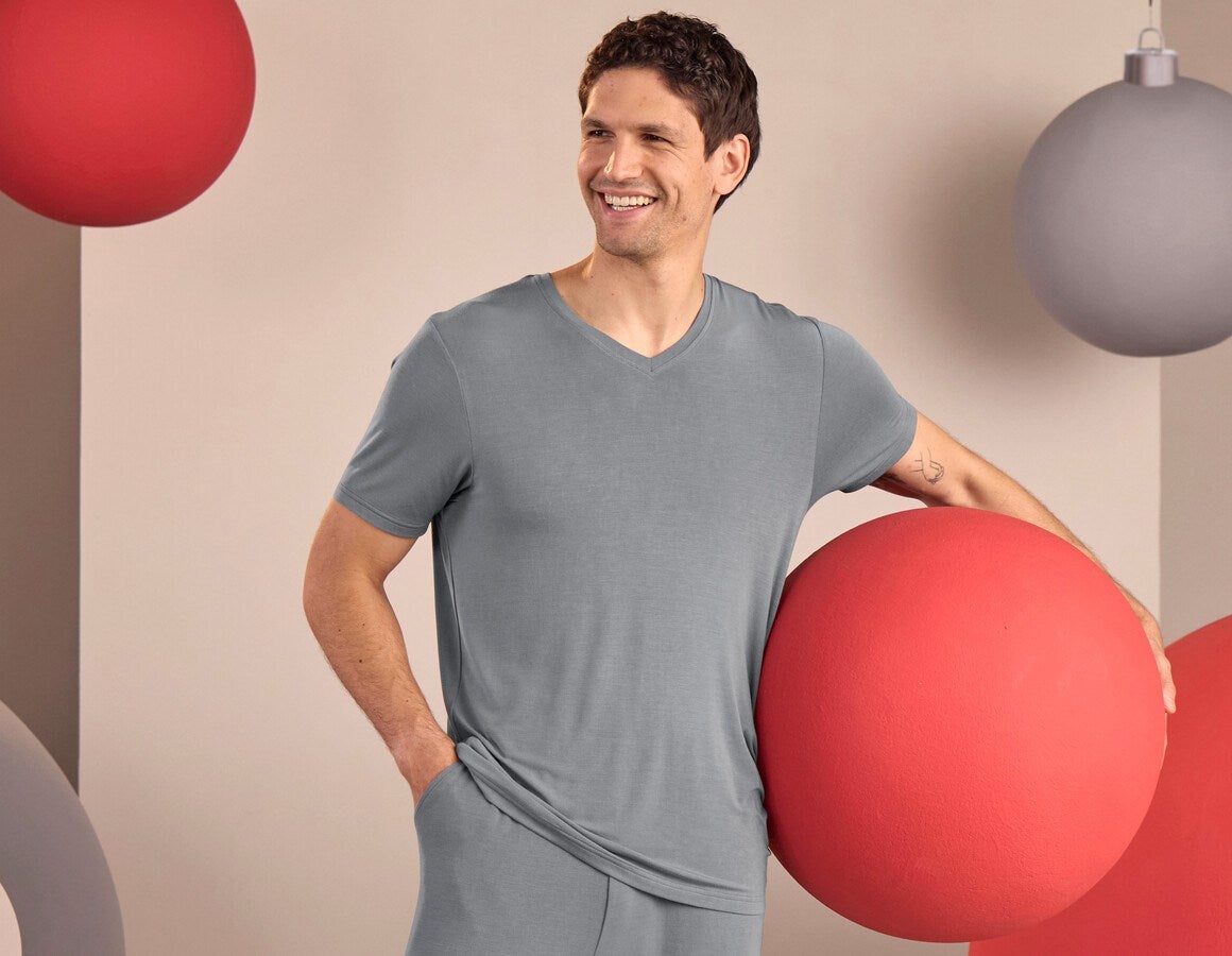 Main action image e.s. Modal pyjama T-shirt nordicgrey