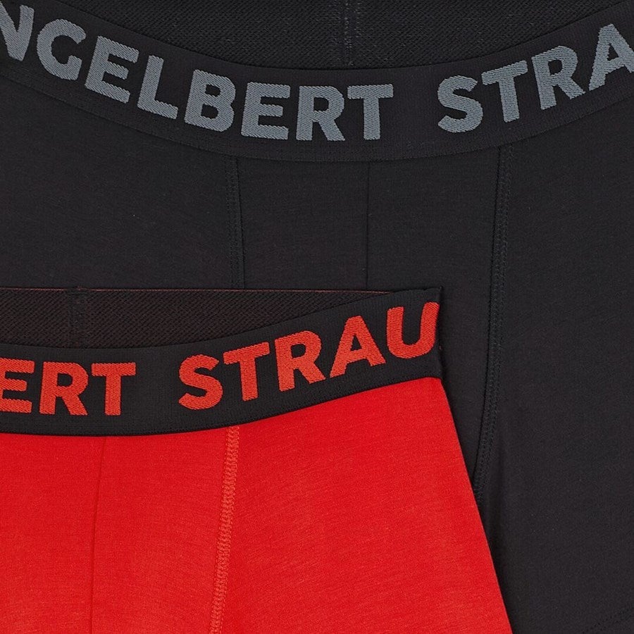 Detailed image e.s. Modal stretch pants, pack of 2 straussred+black