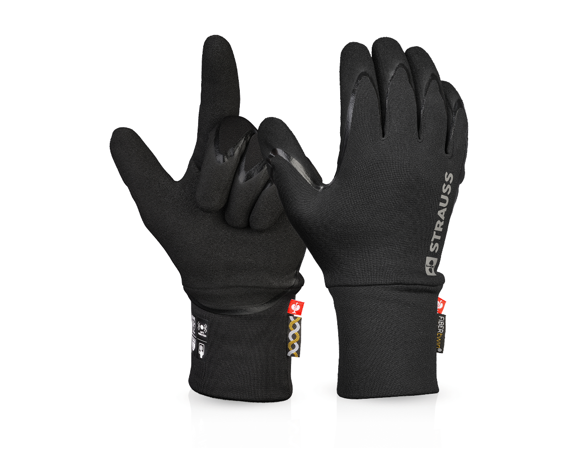 Primary image e.s. Nitrile gloves FIBERTWIN® Senso Grip Winter black