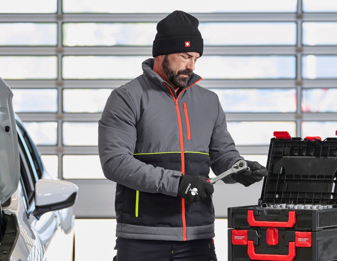 Additional image 4 e.s. Padded jacket anthracite/black/high-vis orange/high-vis yellow