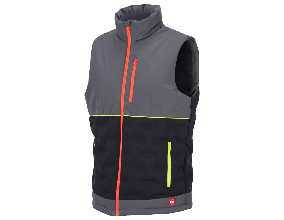 Primary image e.s. Padded bodywarmer anthracite/black/high-vis orange/high-vis yellow