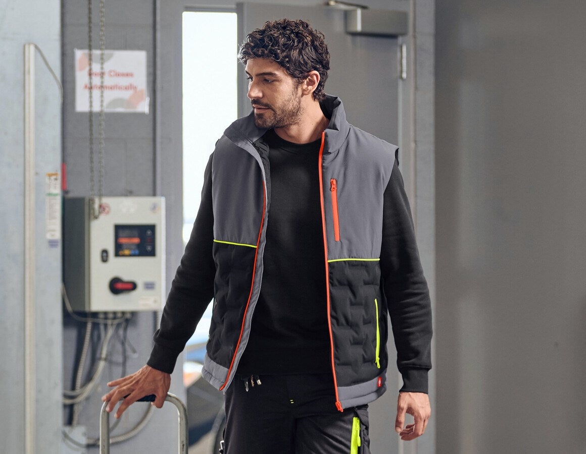 Additional image 1 e.s. Padded bodywarmer anthracite/black/high-vis orange/high-vis yellow
