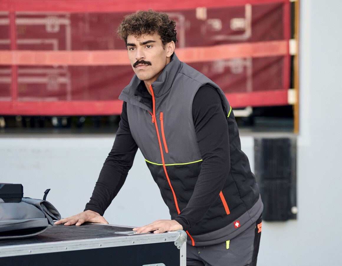 Additional image 3 e.s. Padded bodywarmer anthracite/black/high-vis orange/high-vis yellow