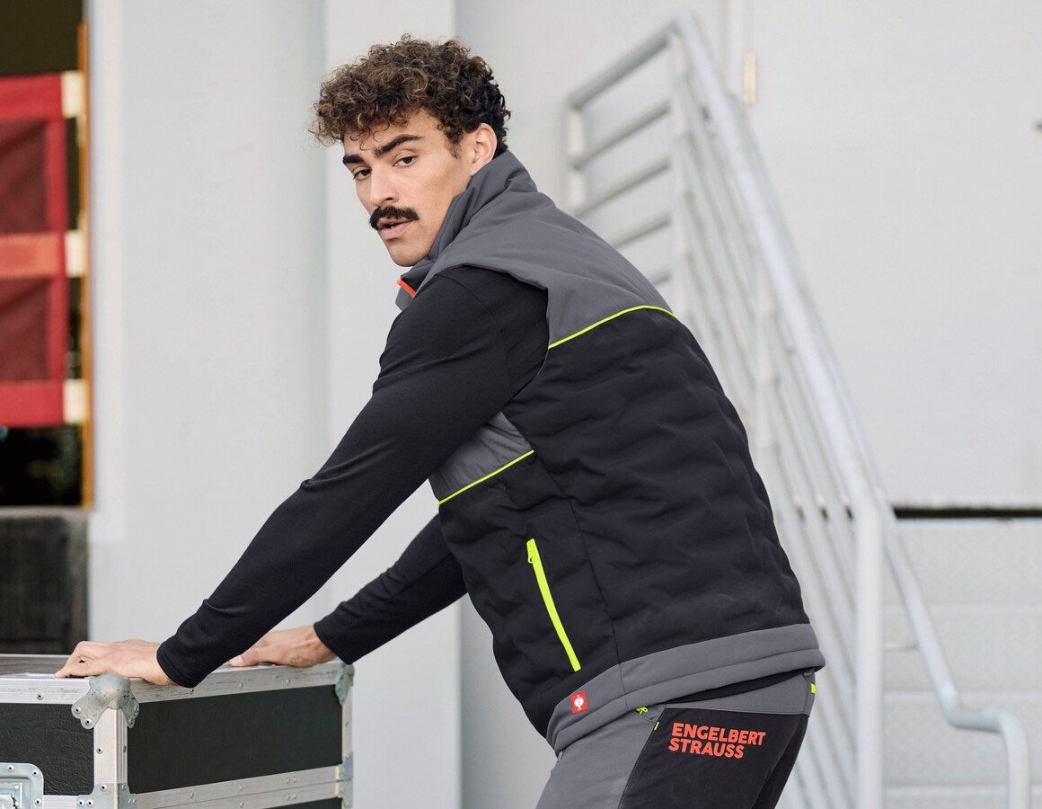 Additional image 4 e.s. Padded bodywarmer anthracite/black/high-vis orange/high-vis yellow