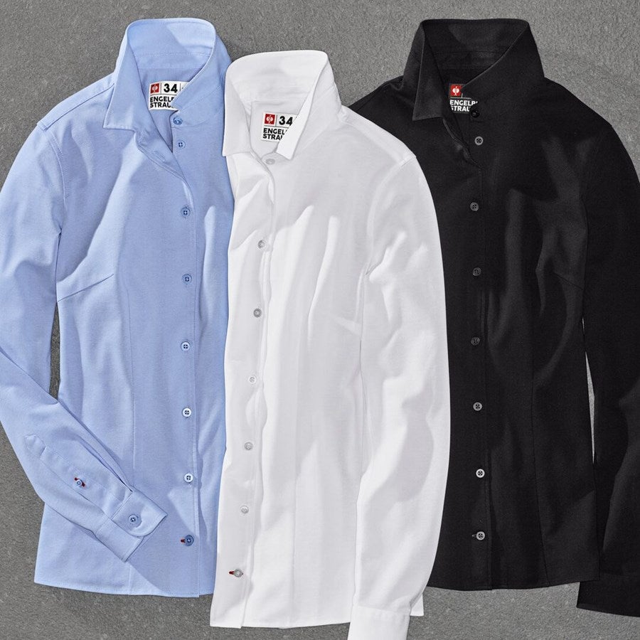 Detailed image e.s. Piqué-Business Blouse black