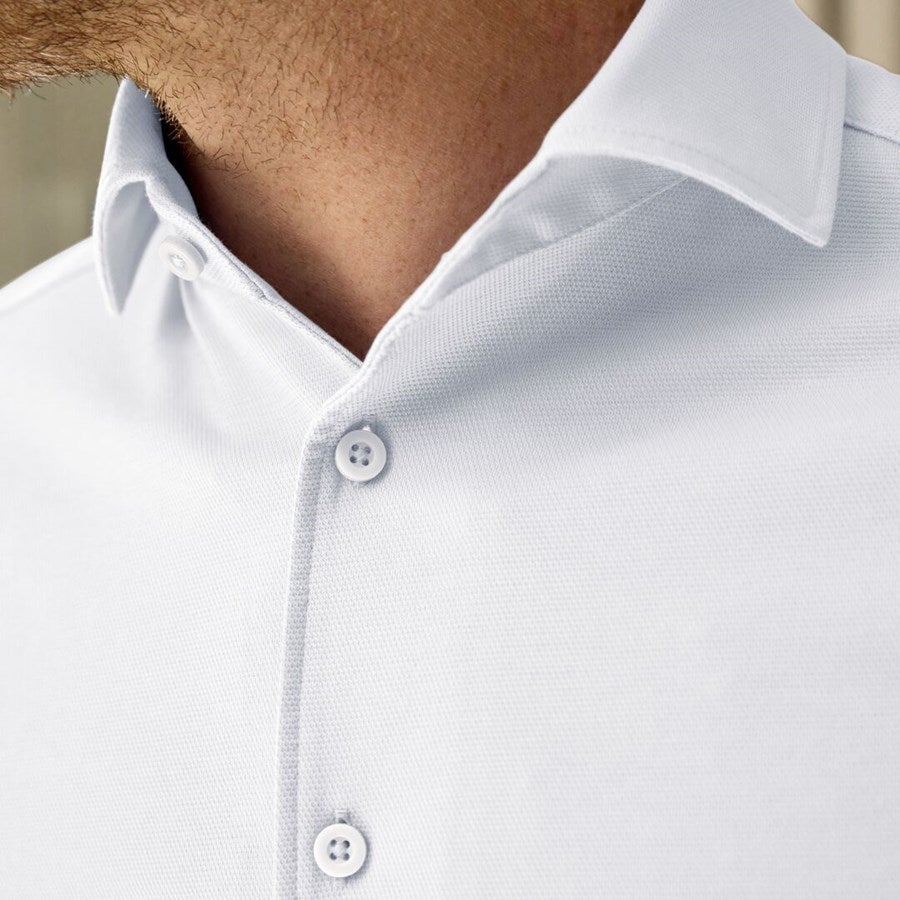 Detailed image e.s. piqué-Business Shirt white