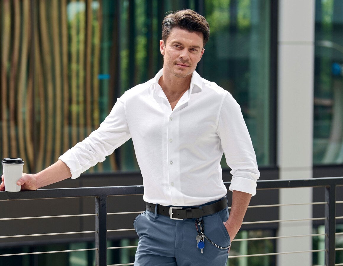 Main action image e.s. piqué-Business Shirt white
