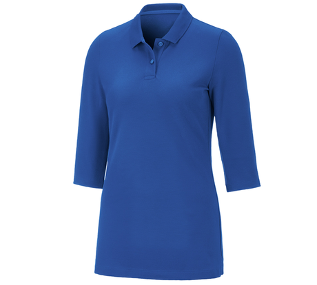 Primary image e.s. Pique-Polo 3/4-sleeve cotton stretch, ladies' gentianblue