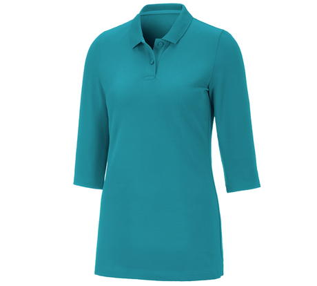 Primary image e.s. Pique-Polo 3/4-sleeve cotton stretch, ladies' ocean