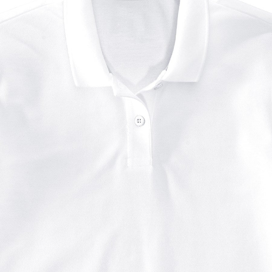 Detailed image e.s. Pique-Polo 3/4-sleeve cotton stretch, ladies' white