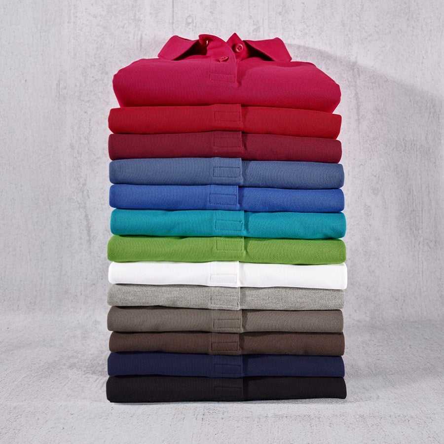 Detailed image e.s. Pique-Polo longsleeve cotton stretch,ladies' chestnut
