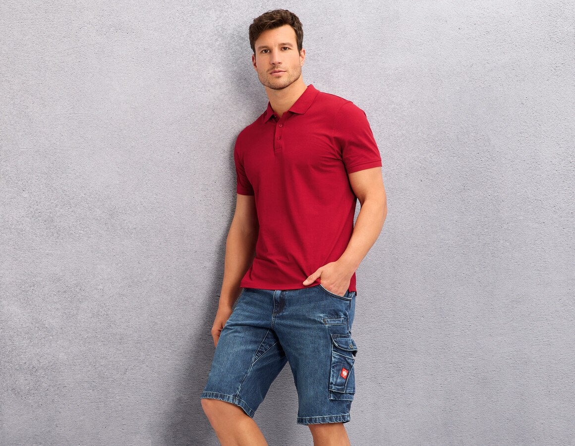 Additional image 1 e.s. Piqué-Polo cotton light fiery red