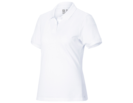 Primary image e.s. Piqué-Polo cotton light, ladies' white
