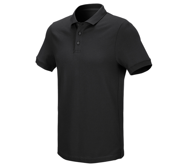 Primary image e.s. Pique-Polo cotton stretch black