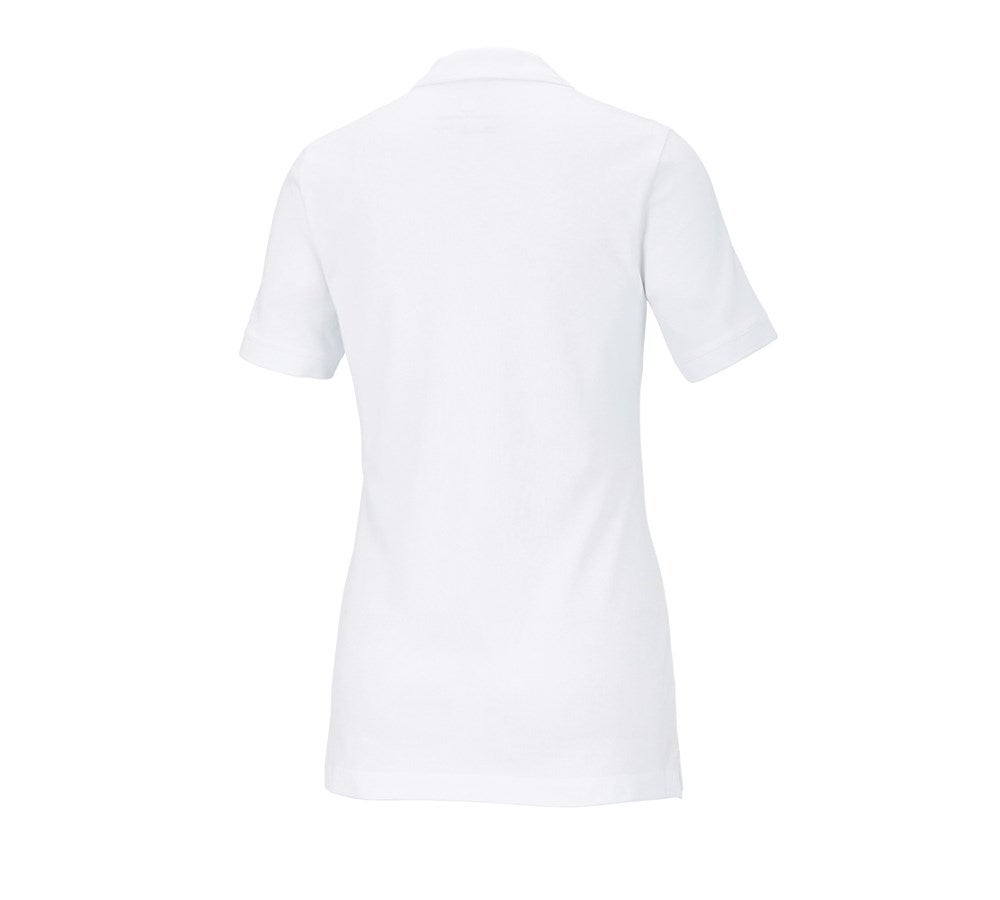 Secondary image e.s. Piqué-Polo cotton stretch, ladies' white