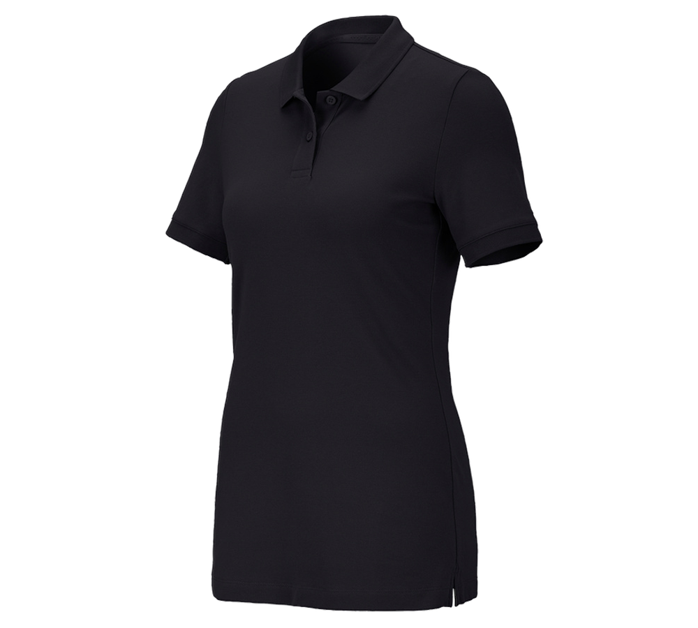 Primary image e.s. Pique-Polo cotton stretch, ladies' black