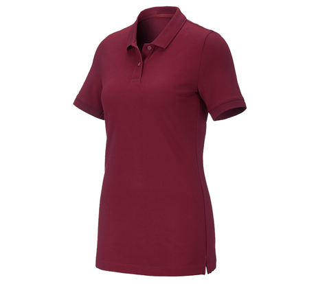 Primary image e.s. Pique-Polo cotton stretch, ladies' bordeaux