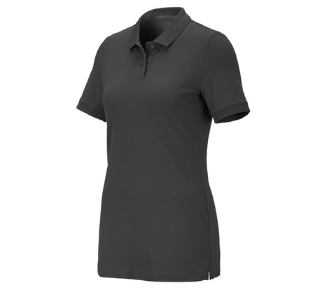 Primary image e.s. Pique-Polo cotton stretch, ladies' anthracite