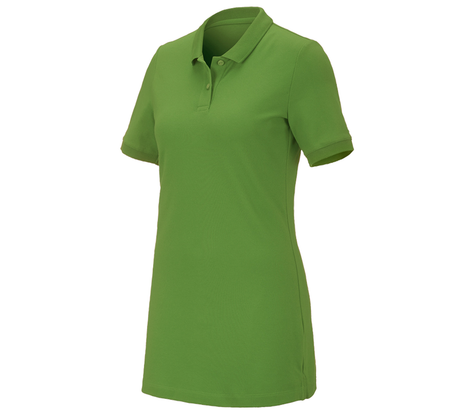 Primary image e.s. Pique-Polo cotton stretch, ladies', long fit seagreen
