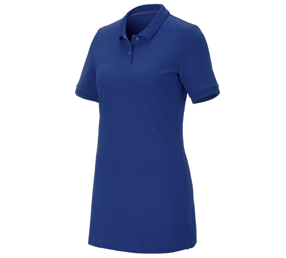 Primary image e.s. Pique-Polo cotton stretch, ladies', long fit royalblue