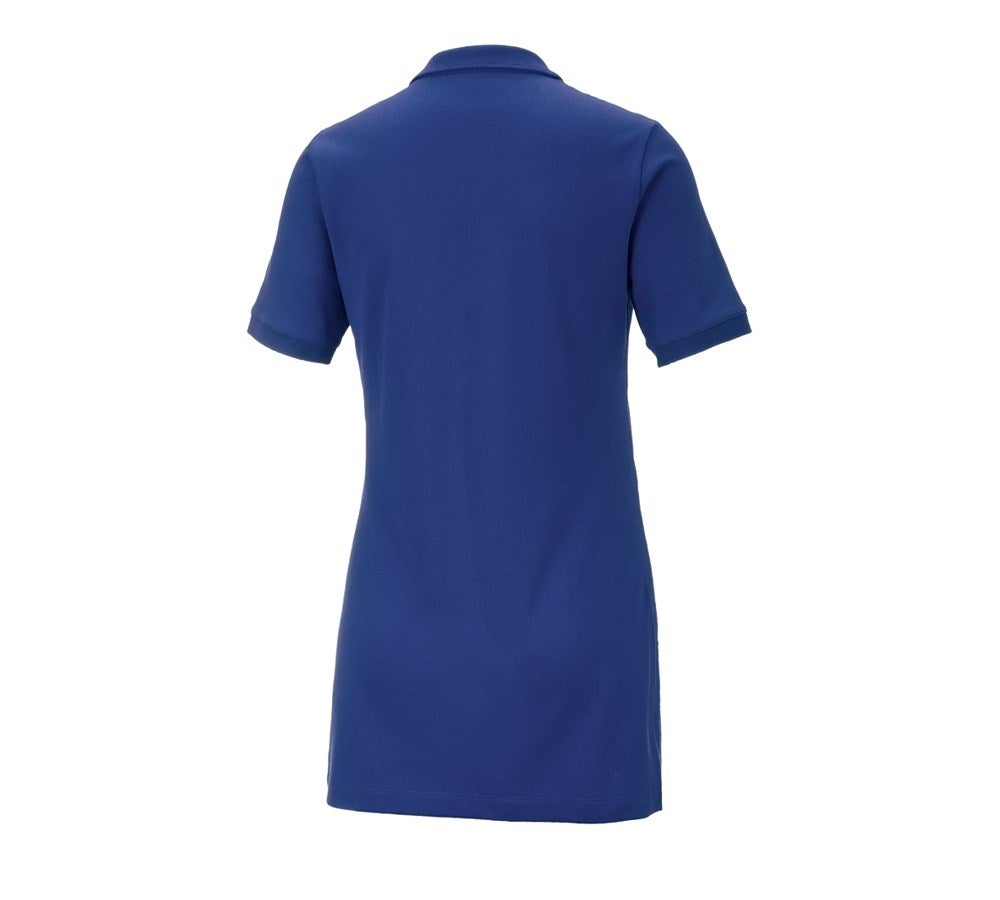 Secondary image e.s. Pique-Polo cotton stretch, ladies', long fit royalblue