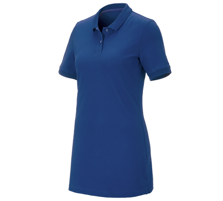 Primary image e.s. Pique-Polo cotton stretch, ladies', long fit alkaliblue