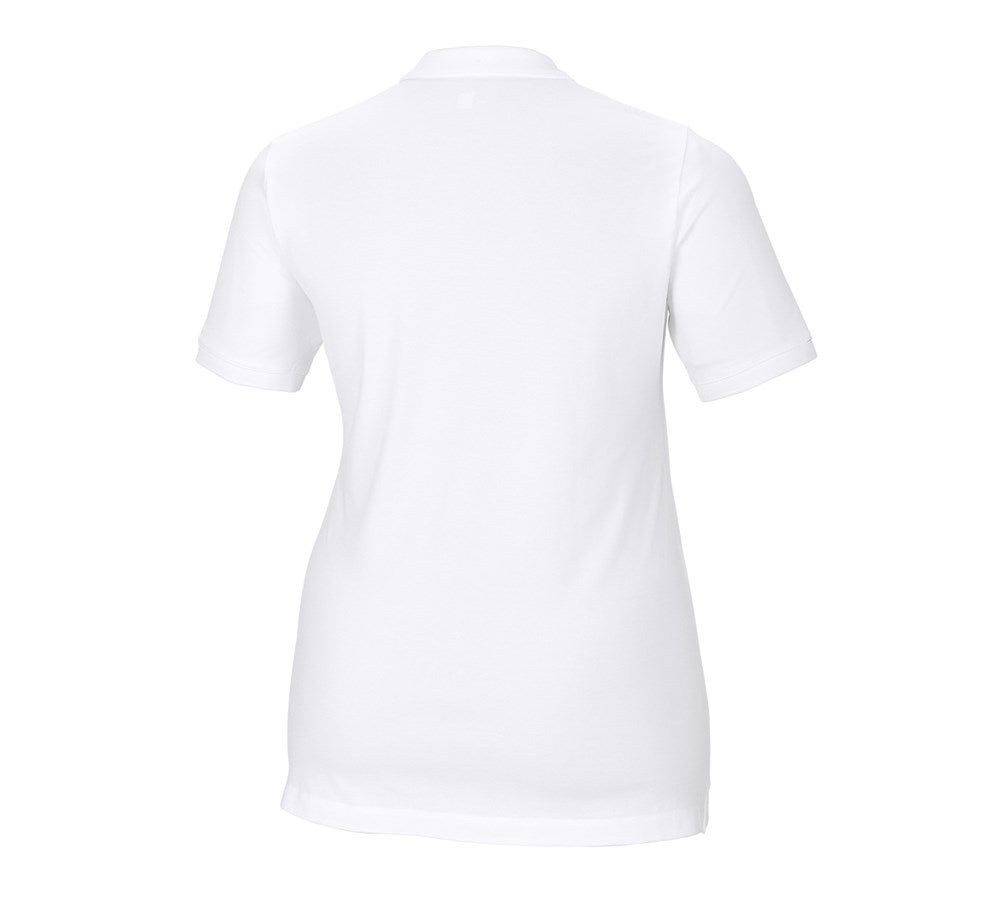 Secondary image e.s. Pique-Polo cotton stretch, ladies', plus fit white