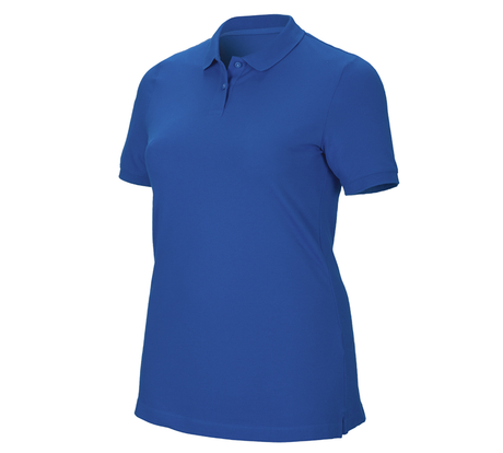 Primary image e.s. Pique-Polo cotton stretch, ladies', plus fit gentianblue