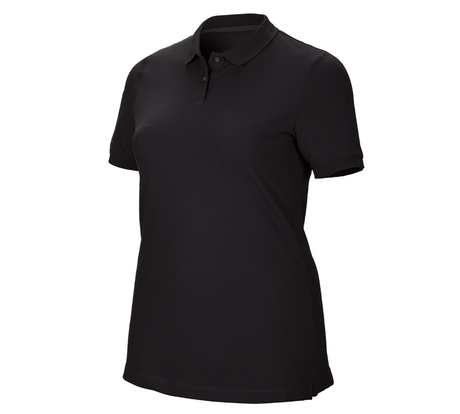 Primary image e.s. Pique-Polo cotton stretch, ladies', plus fit black