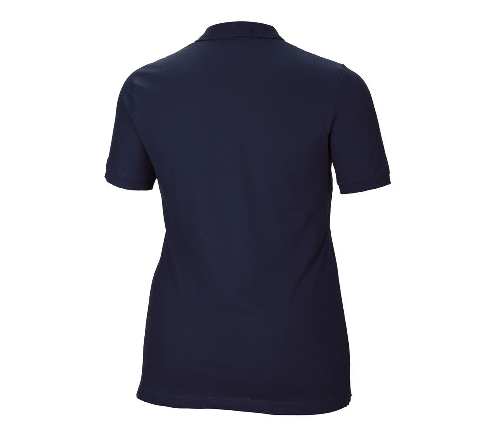 Secondary image e.s. Pique-Polo cotton stretch, ladies', plus fit navy
