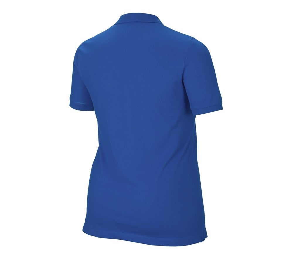 Secondary image e.s. Pique-Polo cotton stretch, ladies', plus fit gentianblue