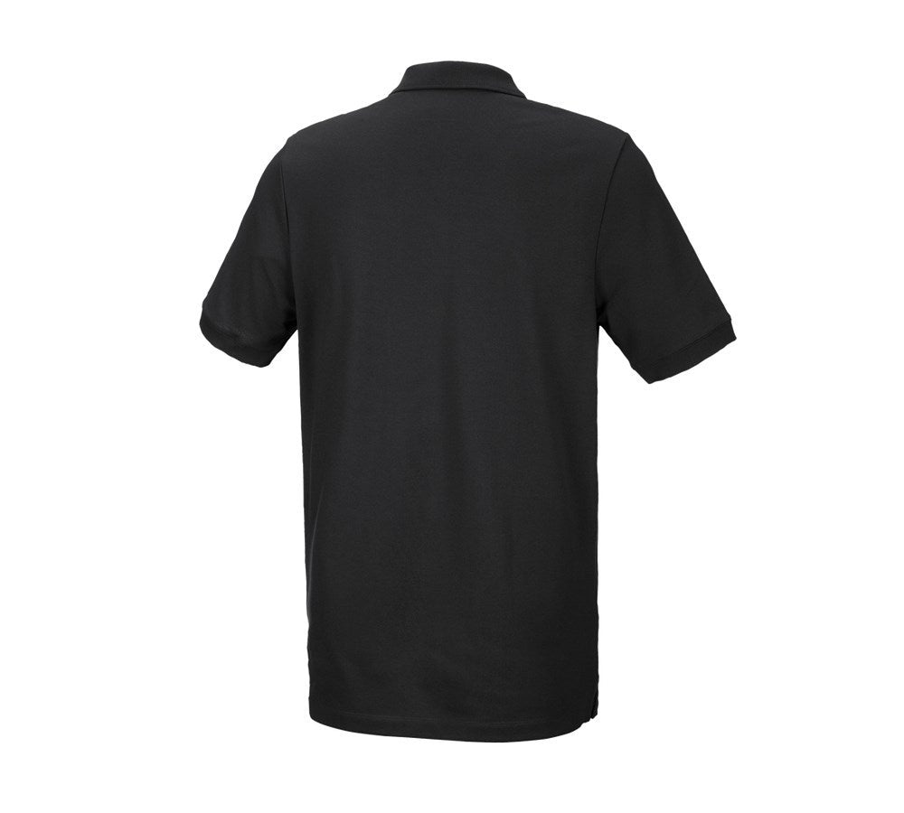 Secondary image e.s. Piqué-Polo cotton stretch, long fit black