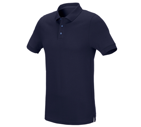 Primary image e.s. Pique-Polo cotton stretch, slim fit navy