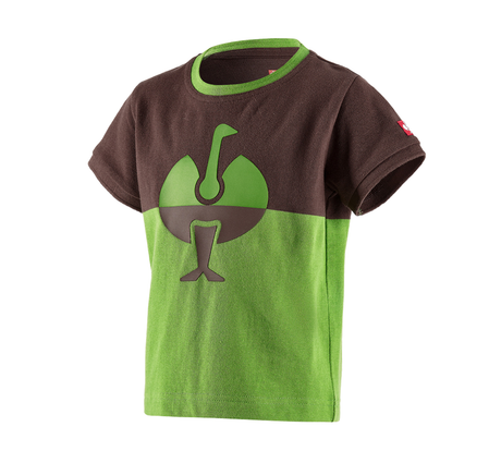 Primary image e.s. Pique-Shirt colourblock, children's chestnut/seagreen