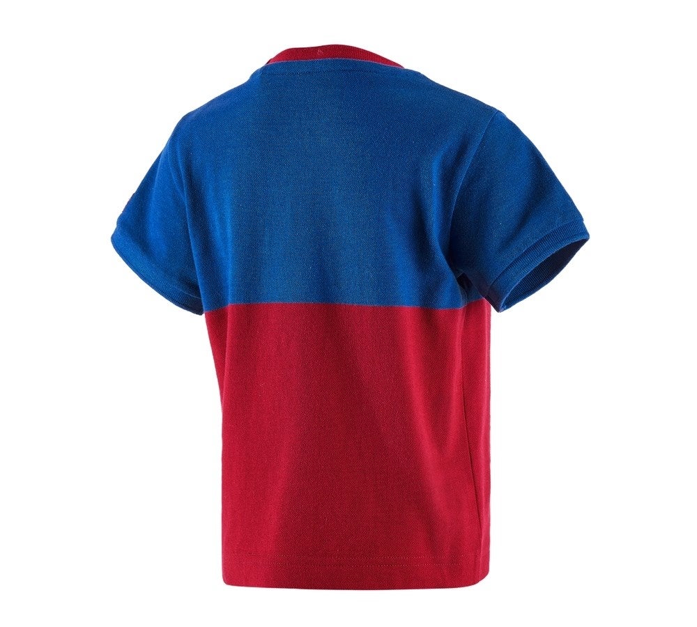 Secondary image e.s. Pique-Shirt colourblock, children's royalblue/fiery red