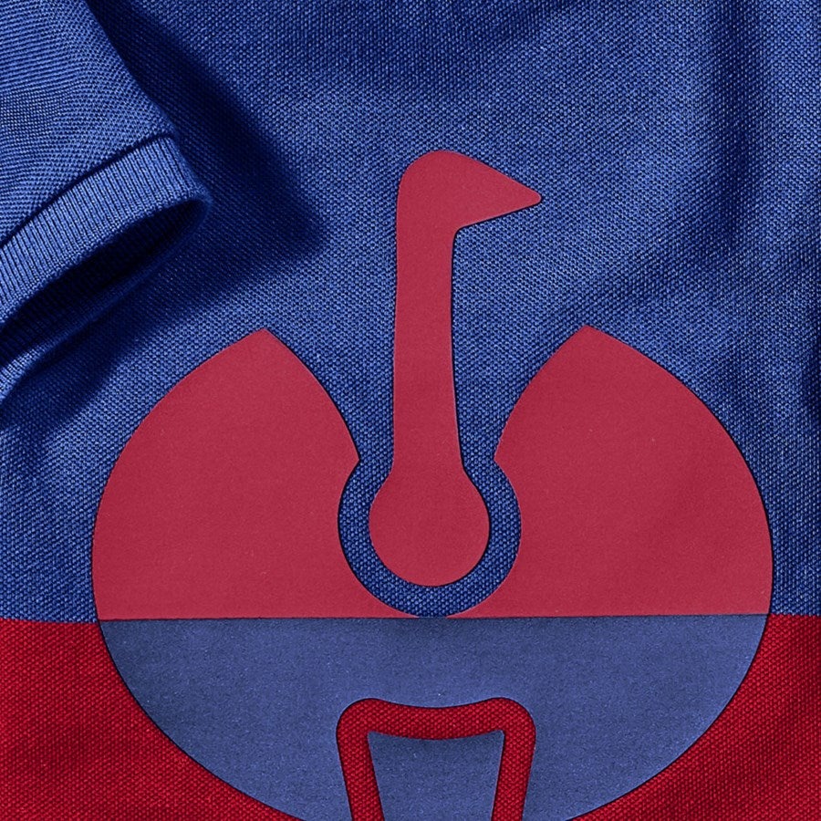 Detailed image e.s. Pique-Shirt colourblock, children's royalblue/fiery red