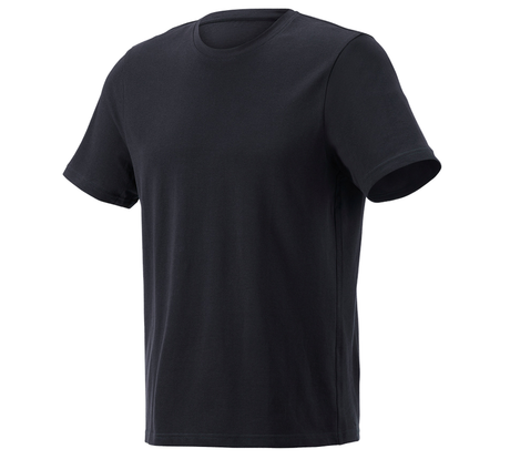 Primary image e.s. Piqué-T-shirt cotton light black