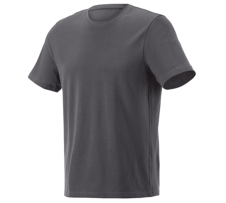 Primary image e.s. Piqué-T-shirt cotton light anthracite