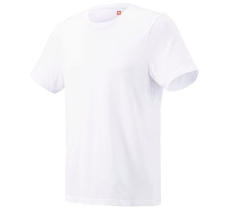Primary image e.s. Piqué-T-shirt cotton light white