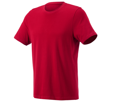 Primary image e.s. Piqué-T-shirt cotton light fiery red