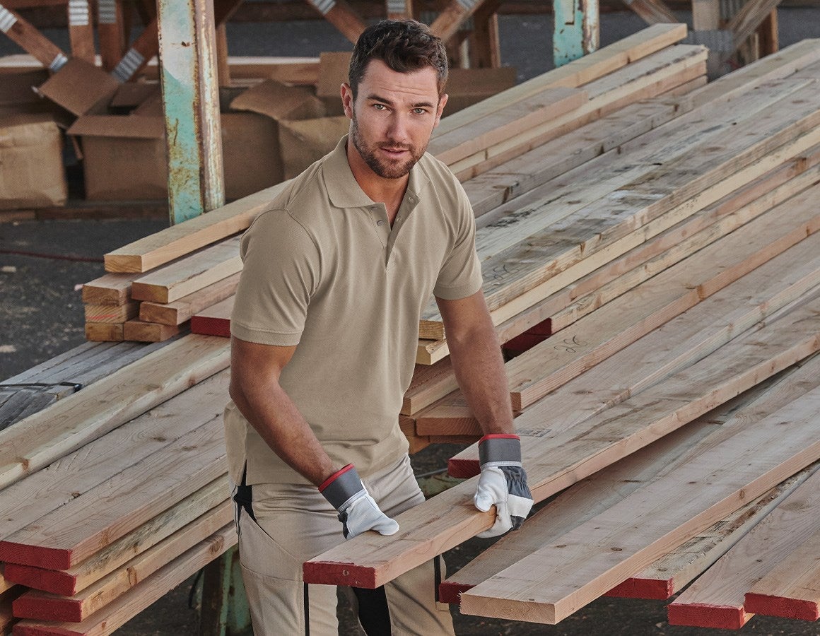 Main action image e.s. Polo shirt cotton clay