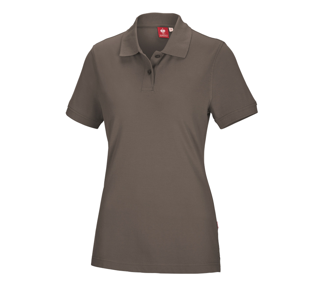 Primary image e.s. Polo shirt cotton, ladies' stone
