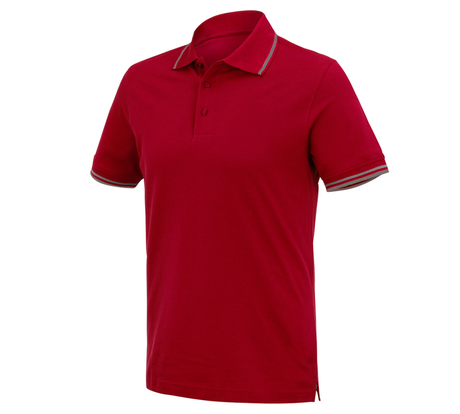 Primary image e.s. Polo shirt cotton Deluxe Colour fiery red/aluminium