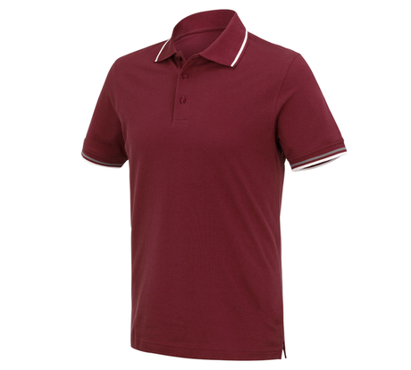 Primary image e.s. Polo shirt cotton Deluxe Colour bordeaux/aluminium