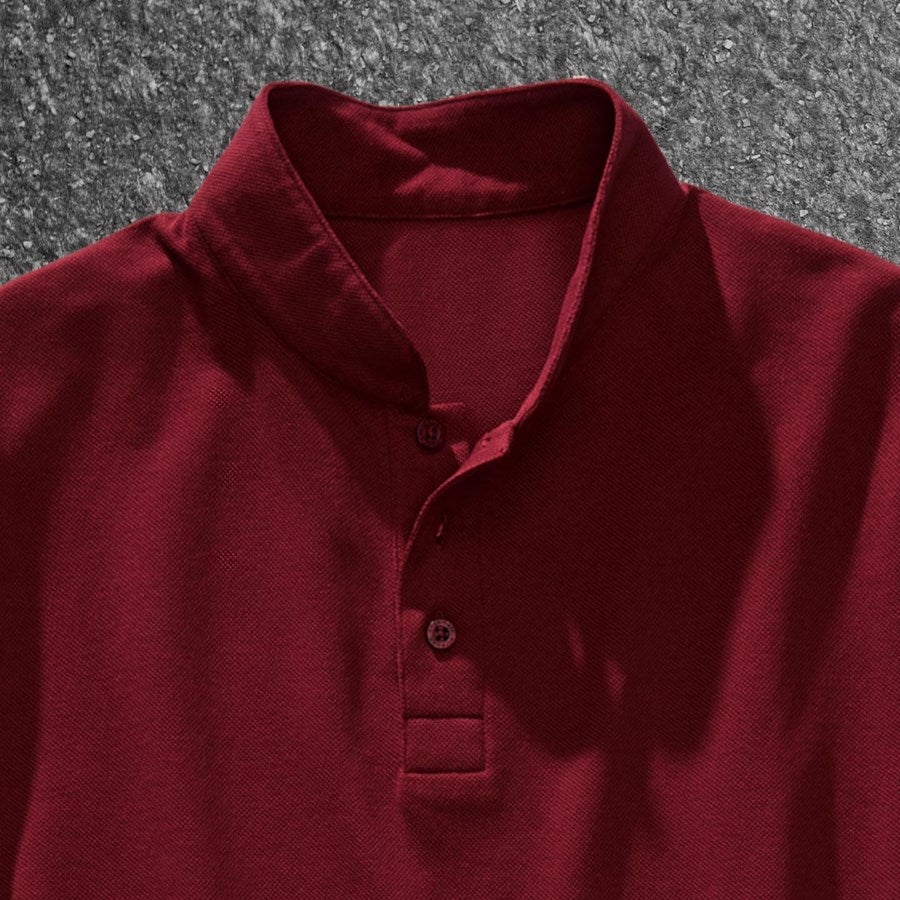 Detailed image e.s. Polo shirt cotton Mandarin ruby