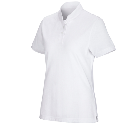 Primary image e.s. Polo shirt cotton Mandarin, ladies' white